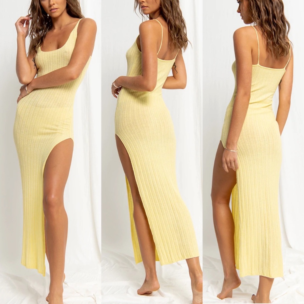 Floor the Label Yellow Maxi Dress / Beach Coverup